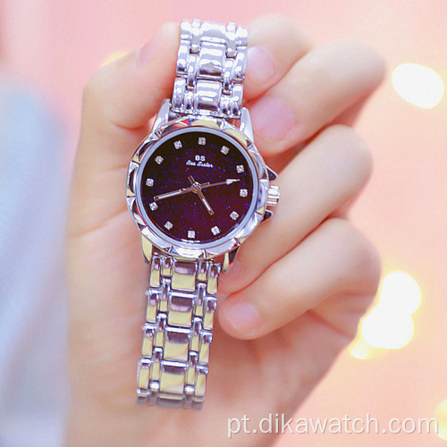 Relógios femininos BS Relógios femininos de diamante completo Novo Promoção FA1506 Relógio de pulso de marca de comércio exterior Starry Sky